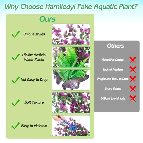 Aquarium Plastic Plants Aquarium Decor Artificial Fish Tank Plants Lifelike Tall Fish Tank Decorations Aquarium Plant Suitable for Saltwater and Freshwater 15.7in 2pcs (B*2 Pcs / 15.7 in)