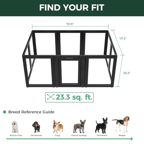 AuraSpace Clear Acrylic Indoor Dog Playpen (Black / 30"H)