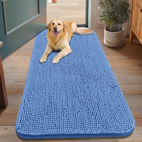 Dog Door Mat for Muddy Paws 48x30 (Cornflower Blue / 48"X30")
