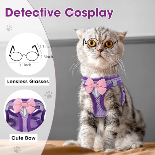 Cat Harness and Leash Set (Purple / XS)