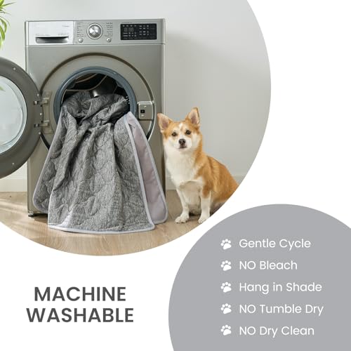 Deluxe Leakproof Cooling Blanket for Small Dogs Q (Heather Charcoal Grey / 25*35)