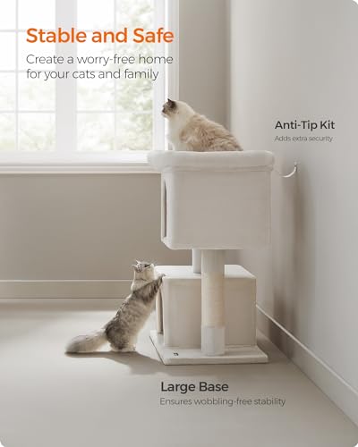 Cat Tree 40.6 (XL (26.8"L x 18.9"W x 40.6"H) / Cream White)