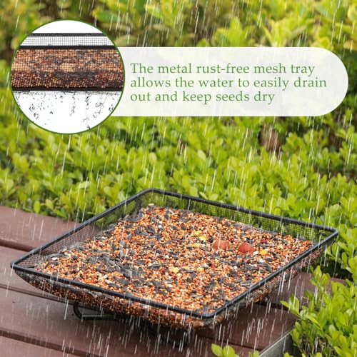 Ground Bird Feeder Tray 11x11 Inches (11x11 inches (2 pack))