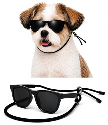 G029 Dog Pet Aviator Pilot Costume Sunglasses Small Breed (Small, up to 15 lbs, 2-pk Aviator Black+ 80s BLK)