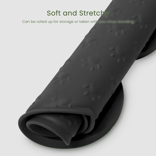 Dog Food Mat Anti (25.6" x 13"-2PCS / Black)