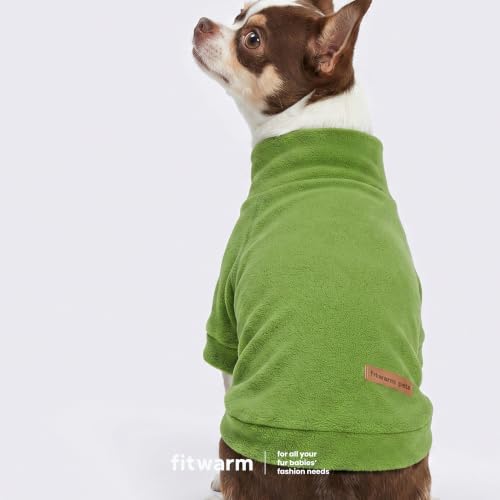 3 Pack Turtleneck Fleece Dog Sweater (Medium / Bright Blue Green Brown)