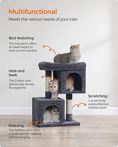 Cat Tree 29.1 (M (19.3"L x 12.6"W x 29.1"H) / Smoky Gray)