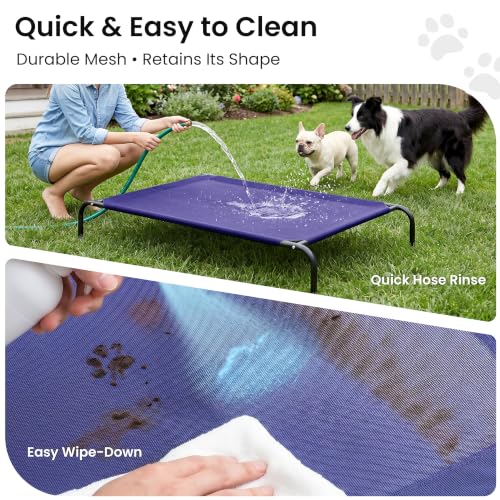 Elevated Cooling Dog Bed for Large Dogs (Blue / 48" X 35.5" X 8")