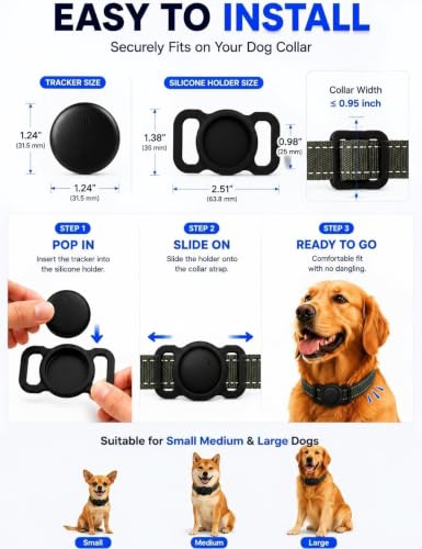 GPS Tracker for Dogs Smart Finder Tag (Grey)