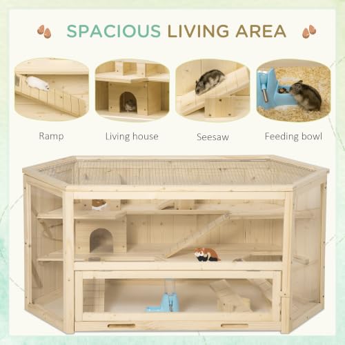 Wooden Large Hamster Cage (Natural Wood)