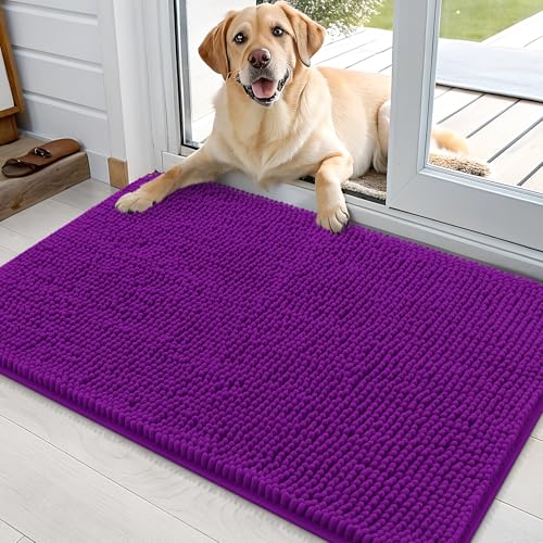Dog Door Mat for Muddy Paws 35x24 (Purple / 35" X 24")