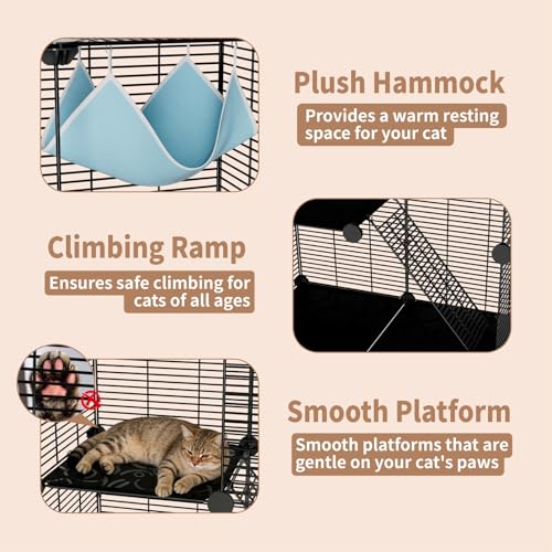 Small Cat Cage Indoor (27.6"L x 13.8"W x 27.6"H)