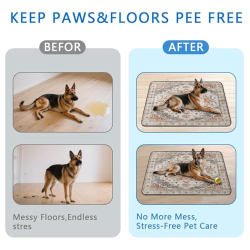 Washable Pee Pads for Dogs 2 Pack (48"x48"(2 Pack) / E Brown)