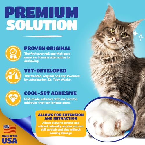 Nail Caps for Medium Cats (Gold Sparkle / Medium)