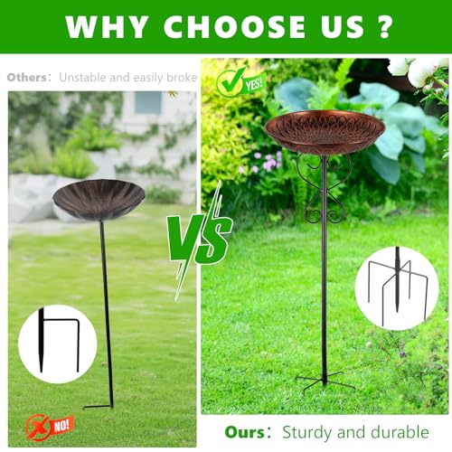 Metal Bird Baths for Outdoors (Copper)