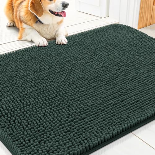 Dog Door Mat for Muddy Paws 30x17 (Green / 30"X17")