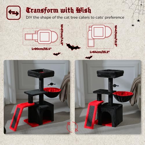 Cactus Cat Tree for Kittens & Small Cats (Black)