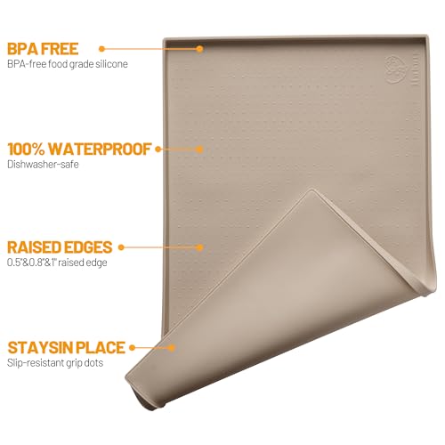 Dog Feeding Mat (Taupe / 19"l X 12"w)