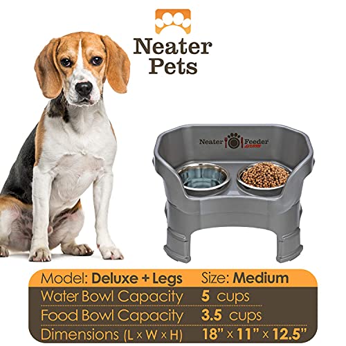 Neater Feeder Deluxe Mess (Medium + Standard Bowl / Gunmetal)