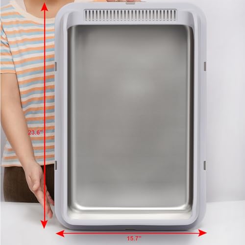Extra Large Stainless Steel Cat Litter Box with High Sides (23.6" L x 15.7" W x 10" H (with Lid))