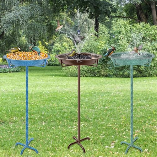 Bird Bath for Outside (Retro Blue)