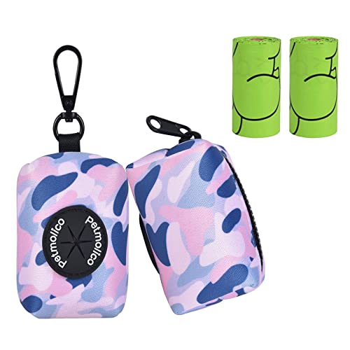 Dog Poop Bag Holder Dispenser 2 Pack (Blue Pink Camouflage)