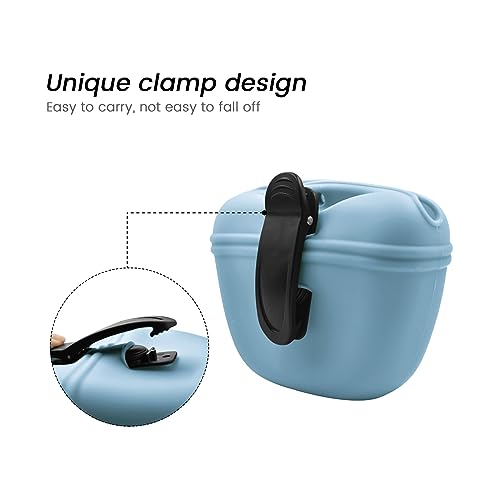 Silicone Dog Treat Pouch with Clicker Magnetic Closure Secure Clip (1 Pack / Slate)