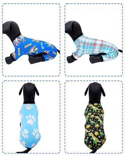 4 Pack Blue Dog Pajamas for Extra Small Doggies (X-Small)