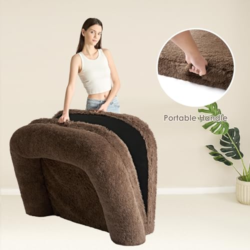 Foldable XXL Dog Bed for Large Sized Dog (54x38x7.5(Folded 38x27) / Brown)