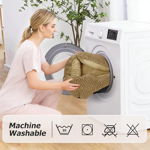 Dog Beds for Medium Dogs Washable (Dark Brown / M(25’’x 21’’x 8’’))