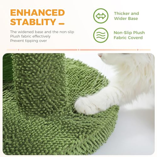 35” Cat Scratching Post Cactus Cat Scratcher with Toy Ball (Extra Large 35" / Green)