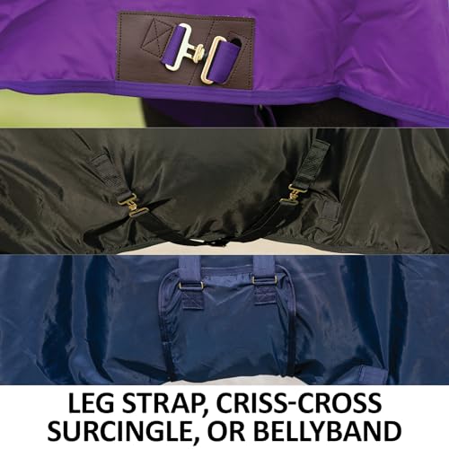 Dura Nylon Horse Stable Sheet (Horse Size 70 / V-Free | Closed Front | Legstrap / Navy)