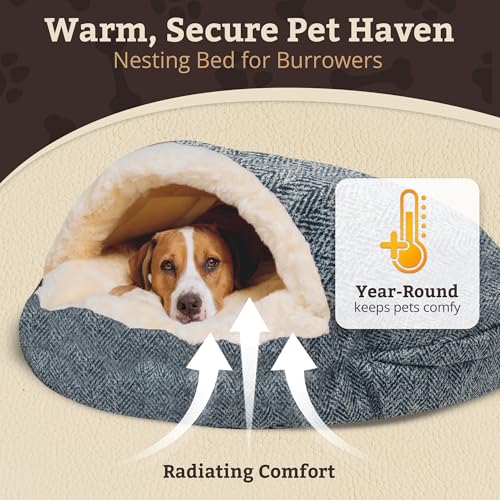 Cozy Cave Dog Bed (25.0"L x 25.0"W x 8.0"Th / Palmer Indigo)