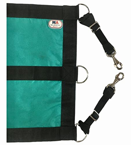 1200D 29"x19" Horse Stall Guard with Adjustable Straps and Hardware (Turquoise Black)