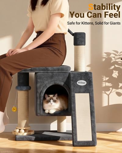 Eco Wood Cat Tree Tower (Onyx Gray)