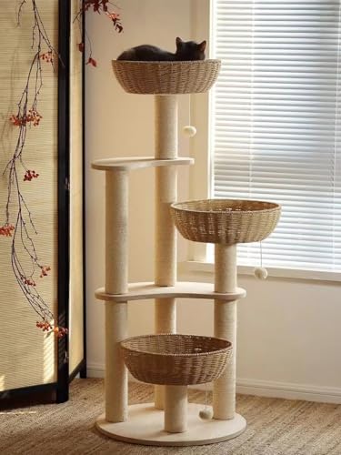 Modern Wood Cat Tree for Large Cats (Large-O1)