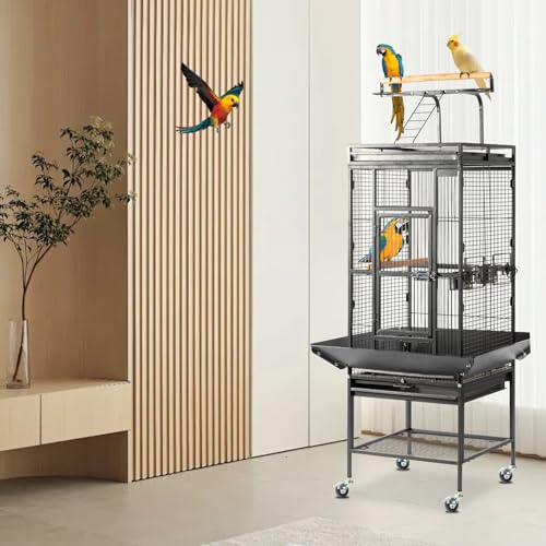 Bird Cage with Wheels (Black)