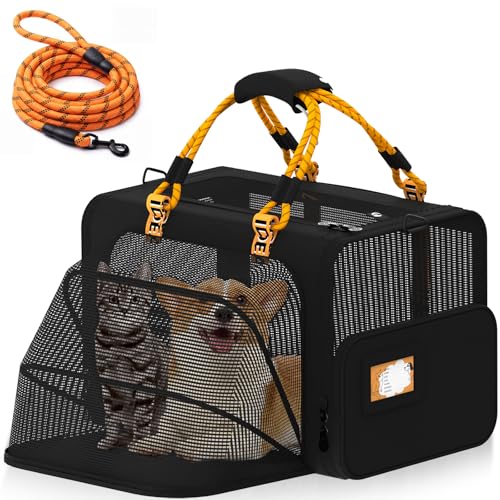 Expandable Large Pet Carrier (24.0"L x 16.0"W x 16.0"H / Black Warrior)