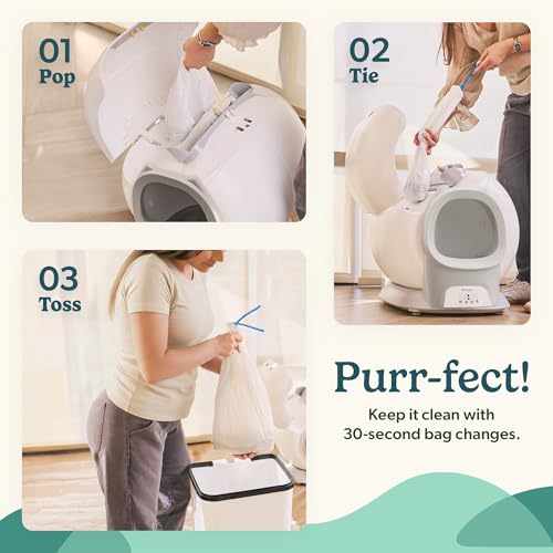 PurrTek Automatic Litter Box Self Cleaning 5GHz Wi (Gray)