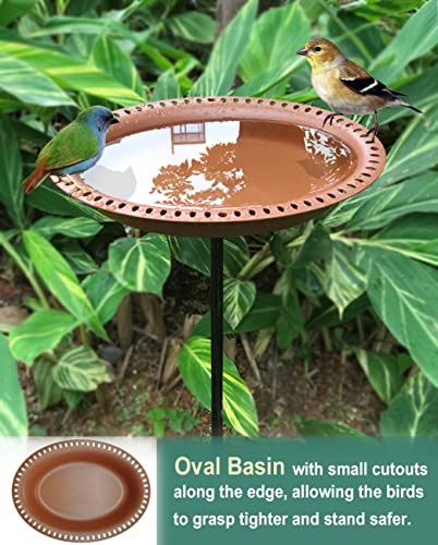 28 inch Lightweight Birdbaths Antique Decoration Detachable Birdfeeder & Bird Bath for Outdoor Garden (¾ gal / Chocolate)