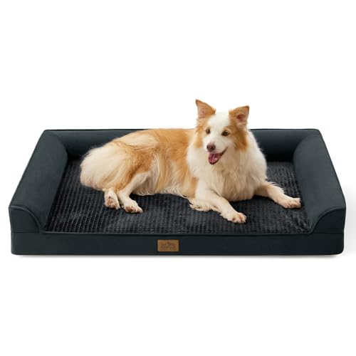 Orthopedic Dog Bed for Extra Large Dogs (Black / XL:44x32x7 inch)