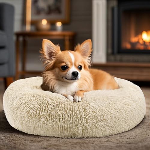 Dogs Bed for Small Dogs (Light Brown / 24.0"L x 24.0"W x 8.0"Th)