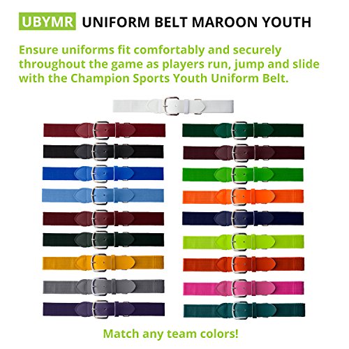 Baseball Softball Uniform Belt (Youth (18-32 Inches) / Maroon)