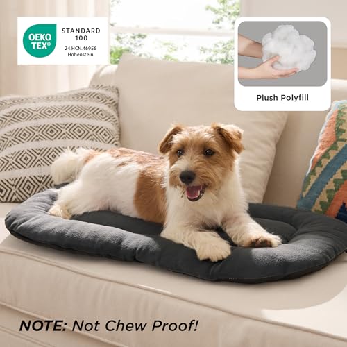 Washable Dog Crate Pad for Small Dogs (23.0"L x 17.0"W x 1.0"Th / Grey)