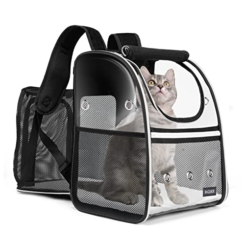 Expandable Pet Carrier Backpack (Transparent Black / 12.0"L x 10.0"W x 15.0"H)
