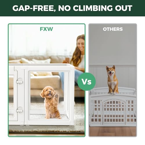AuraSpace Clear Acrylic Indoor Dog Playpen (White / 24"H)
