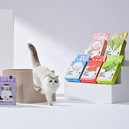 Tofu Cat Litter Natural Clumping Tofu Cat Litter 5.5lb (2 Pack / Ocean Fresh + Wonder Litter)