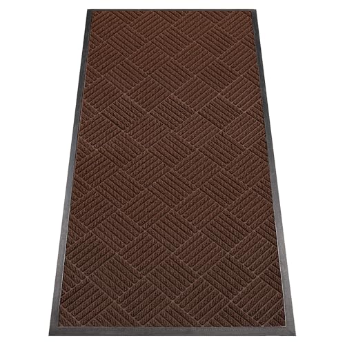 Indoor Outdoor Door Mat (Brown Diamond / 2' x 4' (Rectangular))