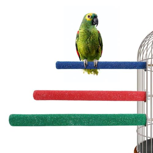 10 PCS Parrot Perch Stand Bird Perch Stand Toy Colorful Paw Grinding Stick Cage Wooden Parakeet Perch Accessories for Cockatiels （7.87in (20CM)
