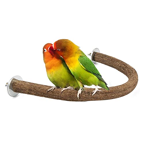 Bird Natural Wood Stand Perch Swing U Shape Natural Parrot Perch Bird Stand Pole for Parakeet